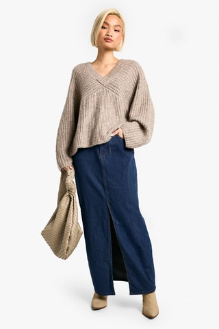 Jupe longue en jean - Bleu