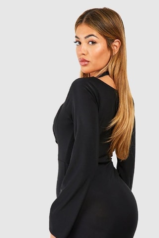 Vestido evasé - Negro
