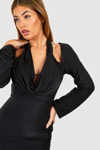 Vestido evasé - Negro