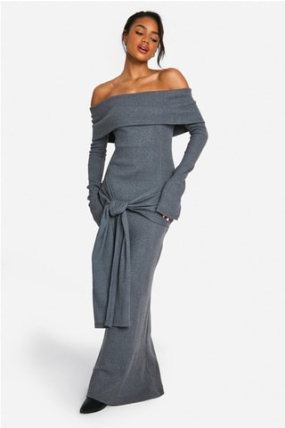 Robe longue - Gris chiné