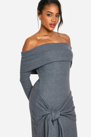 Robe longue - Gris chiné
