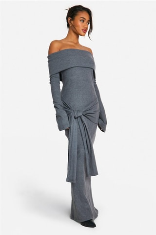 Robe longue - Gris chiné