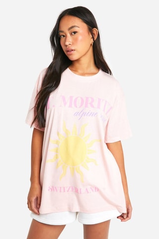 T-shirt oversize - Rose clair