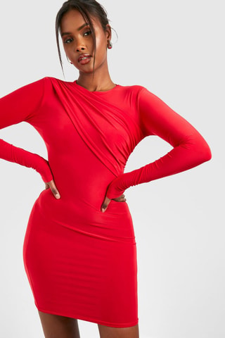 Robe fourreau - Rouge