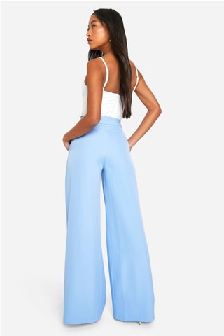 Pantalon palazzo taille haute - Bleu