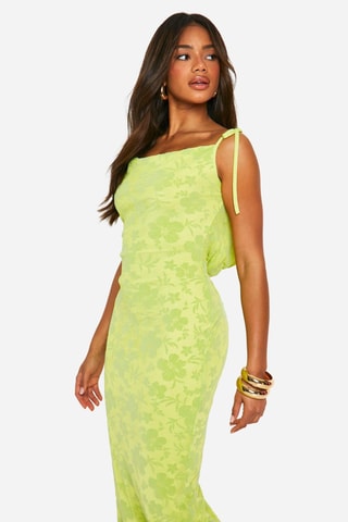Robe longue sans manches - Vert citron
