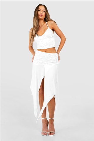 Crop top et jupe asymétrique - Ivoire