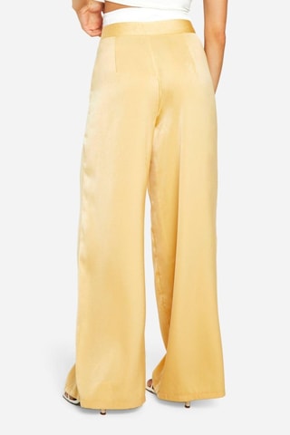 Pantalon palazzo taille haute - Jaune