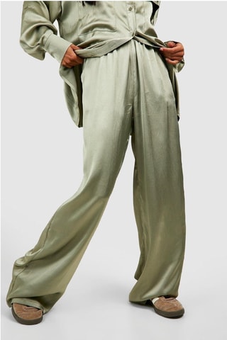Pantalon palazzo taille haute - Kaki
