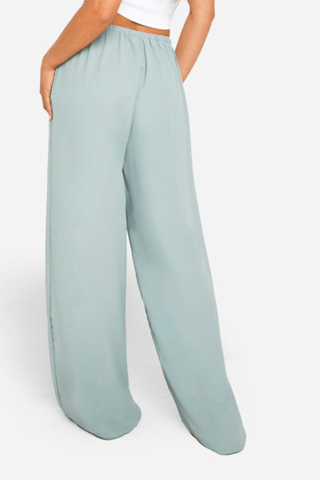 Pantalon wide legs taille haute - Vert