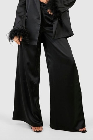 Pantalon wide legs taille haute - Noir