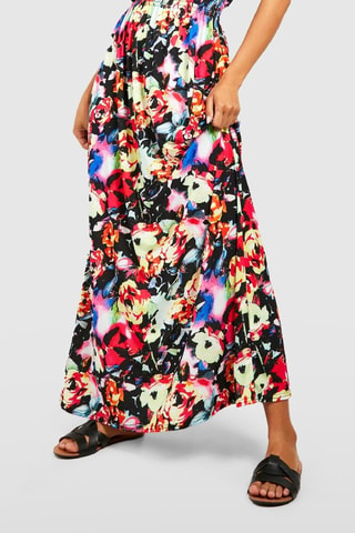 Robe longue - Noir et rouge