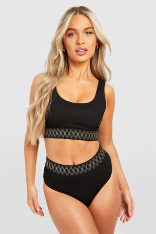 Bas de maillot taille haute - Noir