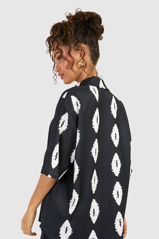 Chemisier relaxed et short relaxed taille haute - Noir