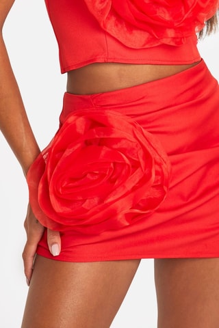 Minijupe taille haute - Rouge