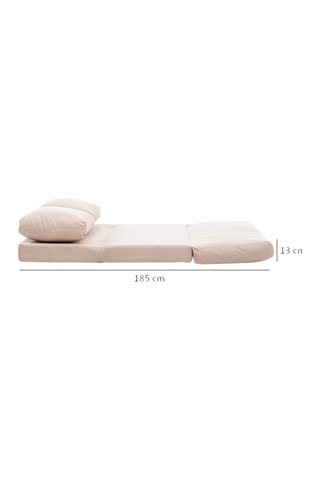 Canapé convertible en hêtre Taida - Crème - 3 places - Revêtement tissu chenille