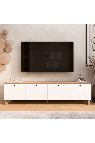 Meuble TV 4 portes - 180 x 45,6 x 34 cm