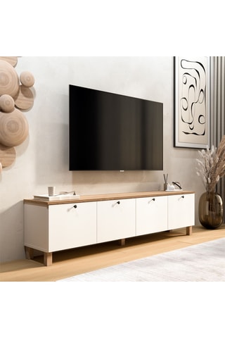 Meuble TV 4 portes - 180 x 45,6 x 34 cm