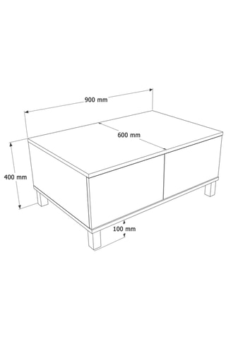 Table 2 tiroirs - 90 x 60 x 40 cm