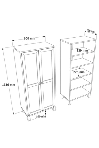 Armoire 2 portes - 133,6 x 60 x 35 cm