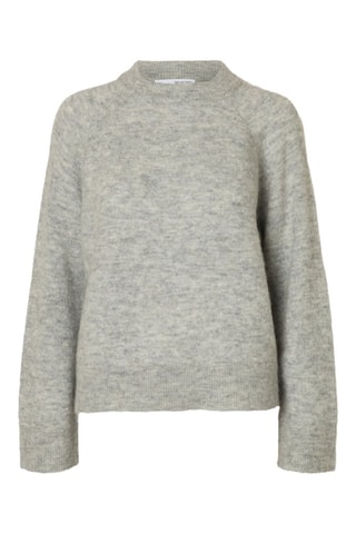 Pull en laine et alpaga - Gris clair - Selected Women