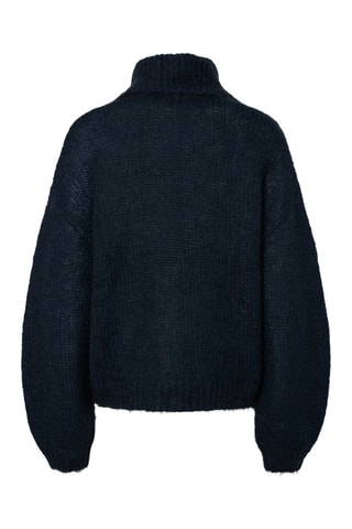Pull en laine et mohair - Bleu marine - Yas