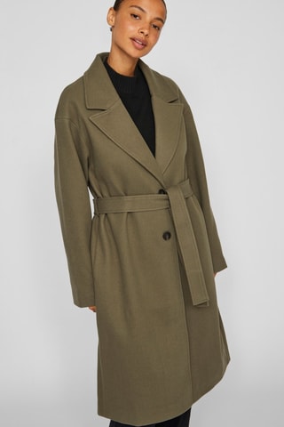 Manteau en coton biologique - Vert olive - Vila