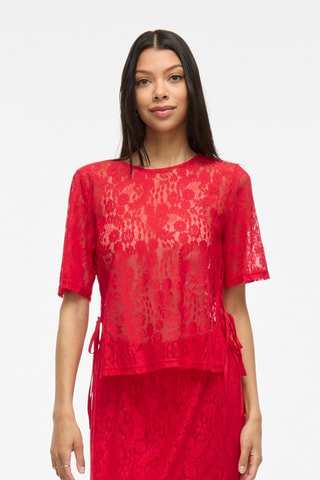 Top en dentelle - Rouge - Vila