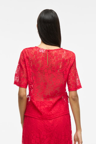 Top en dentelle - Rouge - Vila