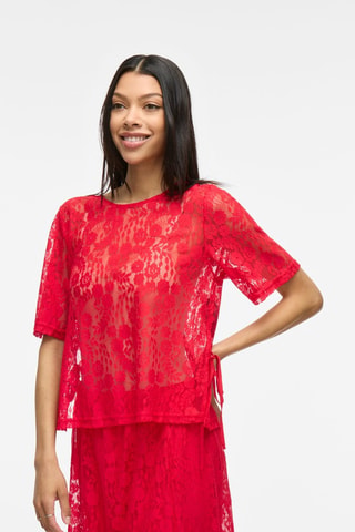 Top en dentelle - Rouge - Vila
