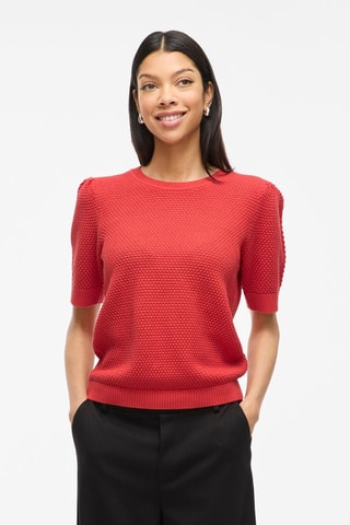 Top en coton biologique - Rouge - Vila