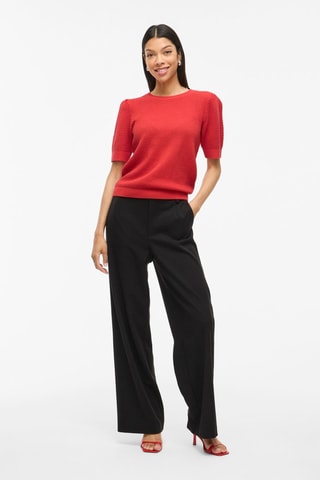 Top en coton biologique - Rouge - Vila