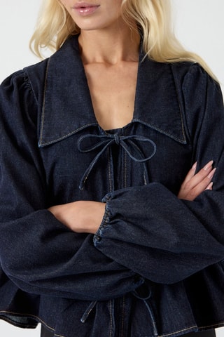 Chemisier en jean en coton biologique - Bleu marine - Yas