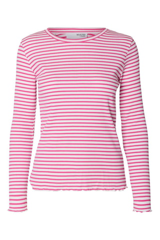T-shirt regular en coton biologique - Rose - Selected Women
