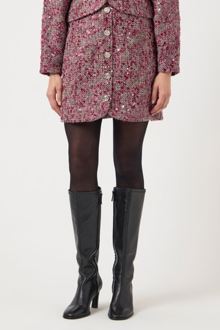 Jupe droite en tweed - Bordeaux - Yas