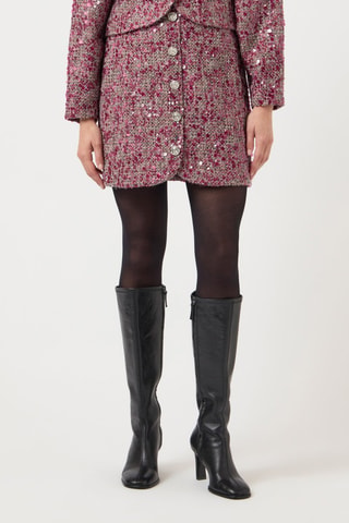 Jupe droite en tweed - Bordeaux - Yas