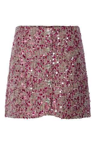 Jupe droite en tweed - Bordeaux - Yas