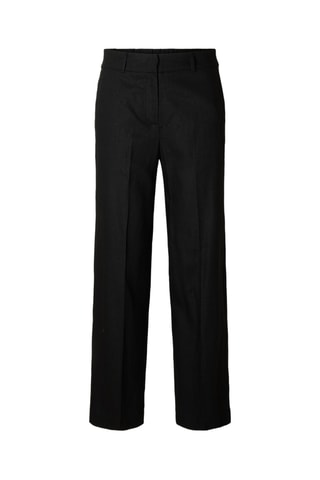 Pantalon en lin - Noir - Selected