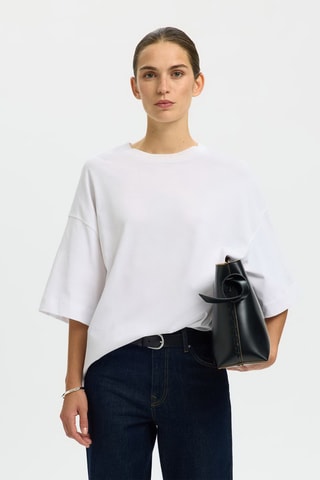 T-shirt en coton biologique - Blanc - Selected