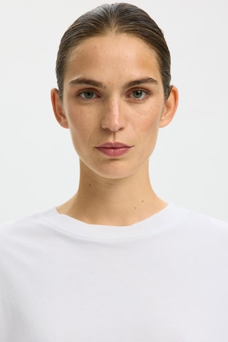 T-shirt en coton biologique - Blanc - Selected