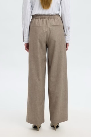 Pantalon en laine et lin - Beige - Selected