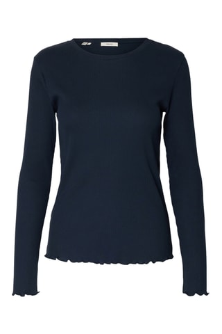 T-shirt en coton biologique - Bleu marine - Selected