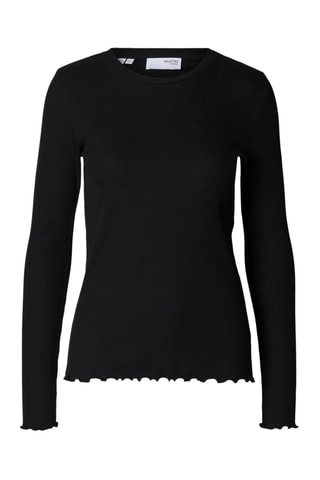 T-shirt en coton biologique - Noir - Selected