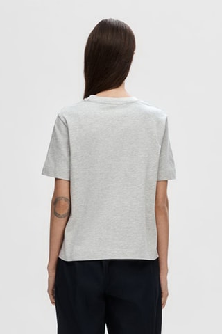T-shirt en coton biologique - Gris clair - Selected