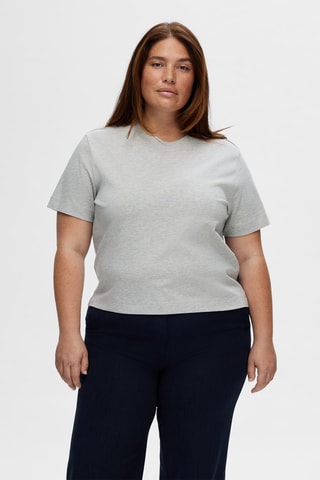 T-shirt en coton biologique - Gris clair - Selected