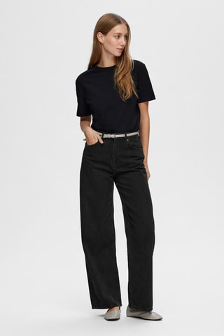 T-shirt en coton biologique - Noir - Selected