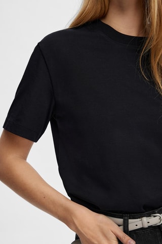 T-shirt en coton biologique - Noir - Selected