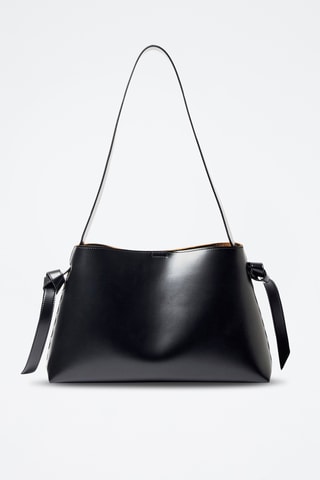 Sac porté épaule en cuir - Noir - Selected