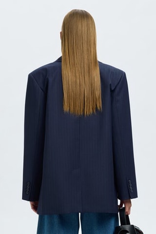 Blazer en laine - Bleu marine - Selected