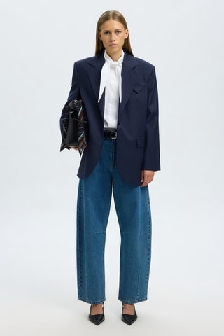 Blazer en laine - Bleu marine - Selected